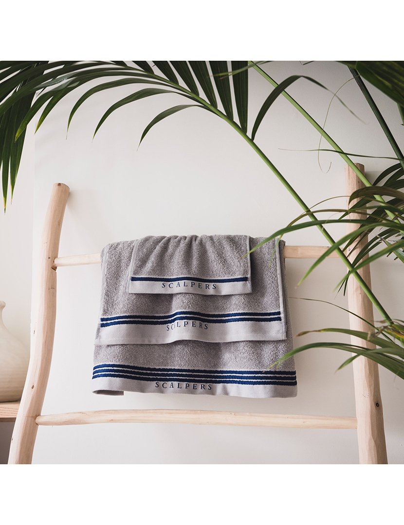 Conjunto de Toalhas de Banho Cinzento/Azul