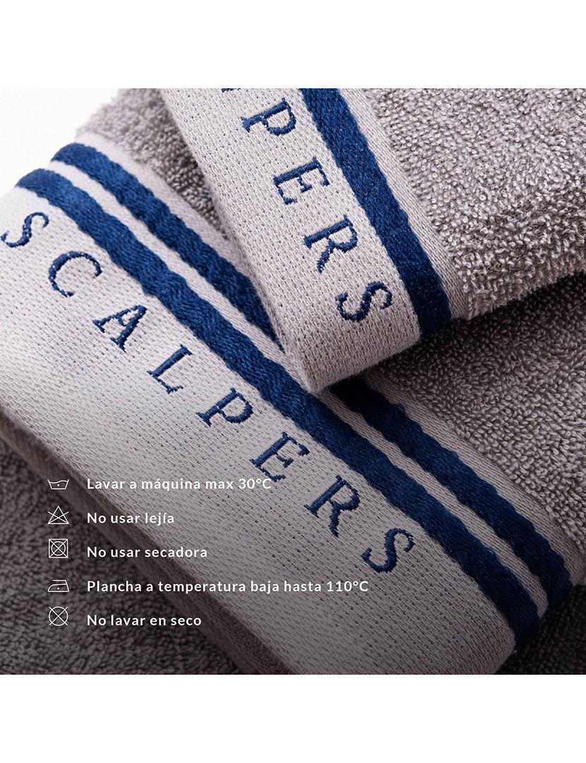 Conjunto de Toalhas de Banho Cinzento/Azul