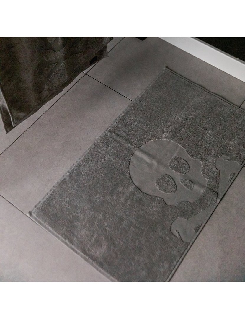 Tapete de Banho Antiderrapante Caveira 50x80 cm Cinzento