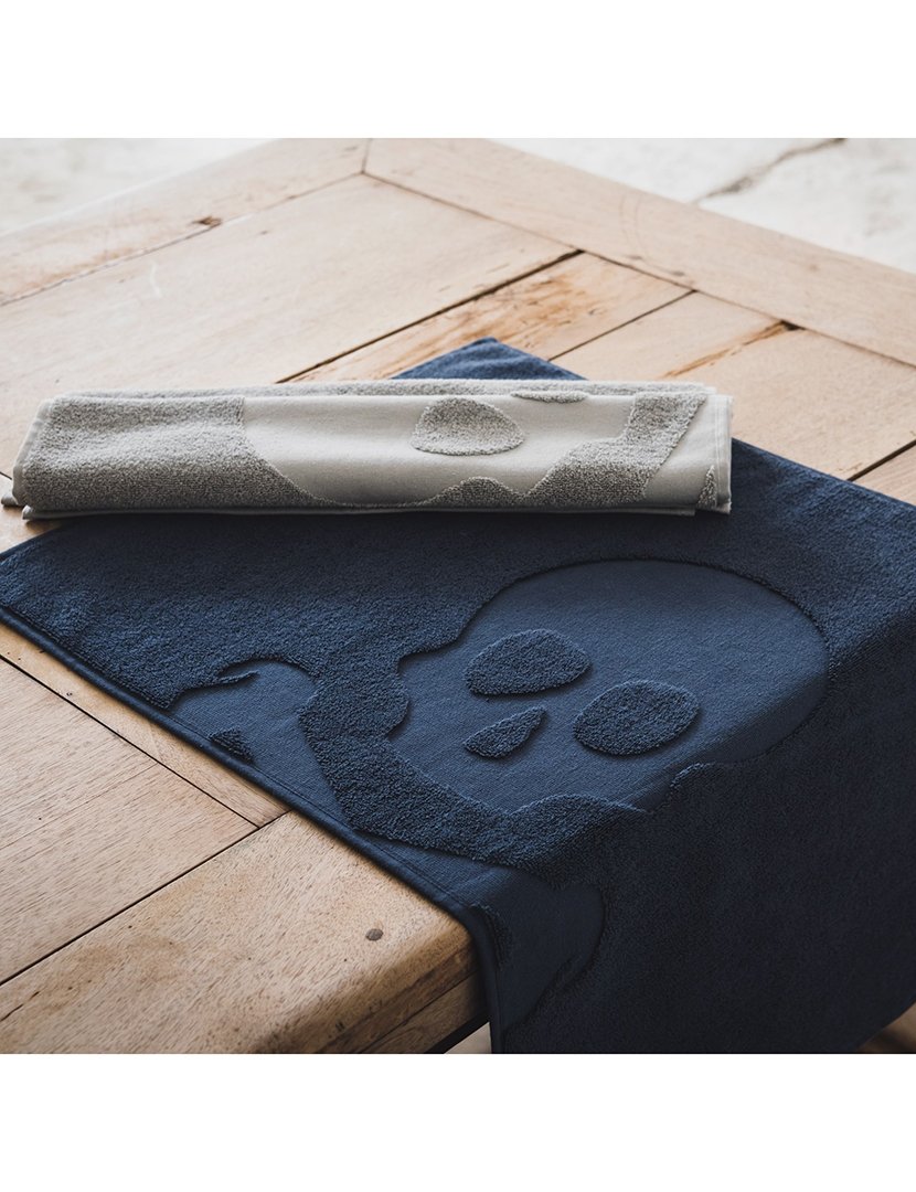 Tapete de Banho Antiderrapante Caveira 50x80 cm Cinzento