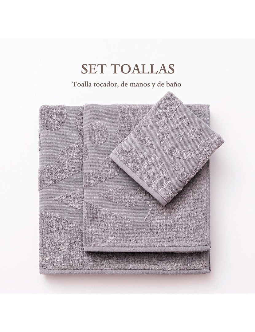 Conjunto de Toalhas de Banho Caveira Cinzento