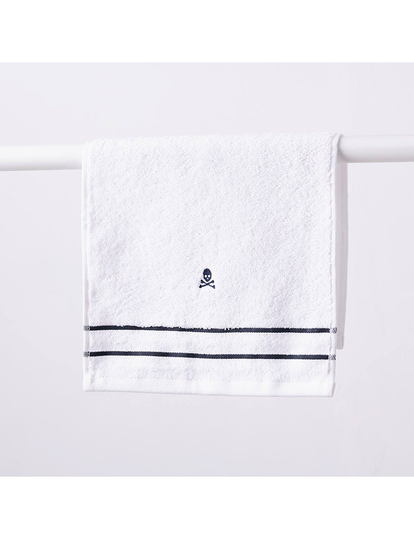 Toalha de Banho Listrada Branco 90x150cm