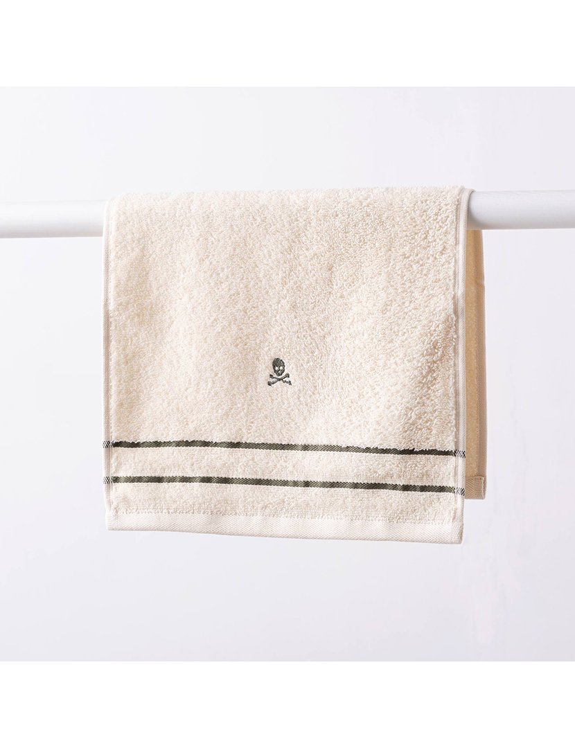 Toalha de Banho Bege Riscas verdes 90x150 cm 