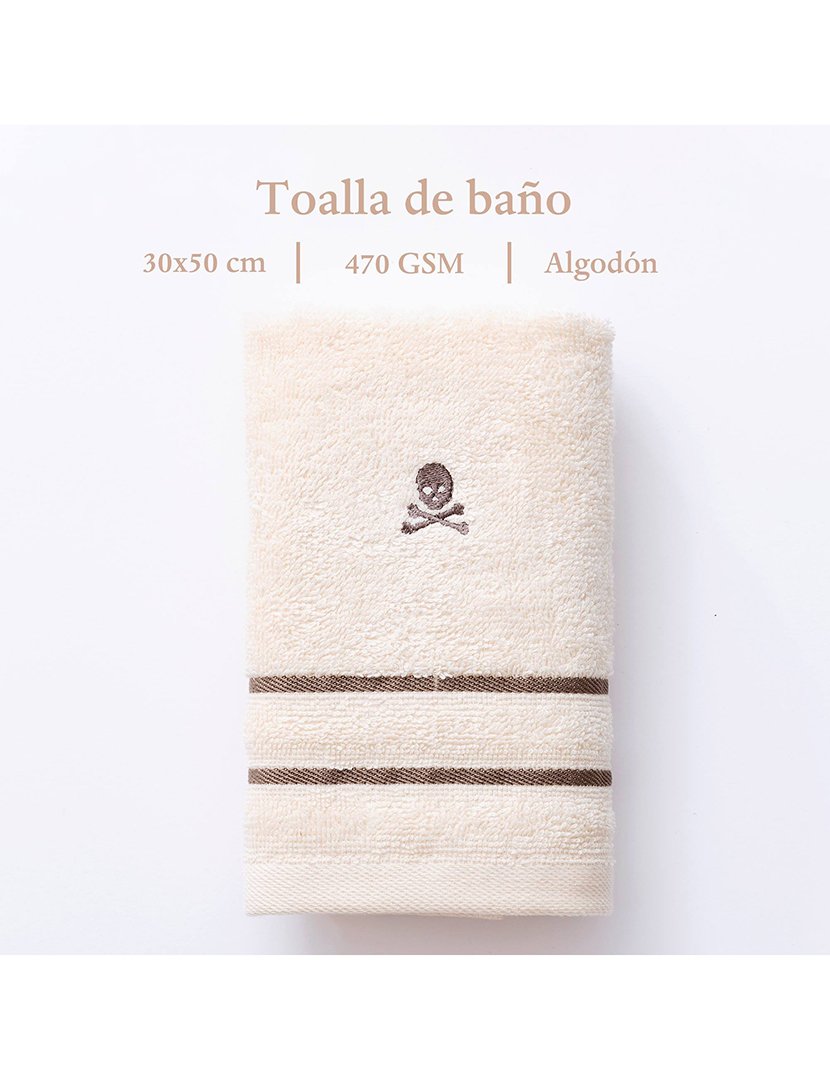 Toalha de Mãos Bege Riscas Castanho 30x50 cm 