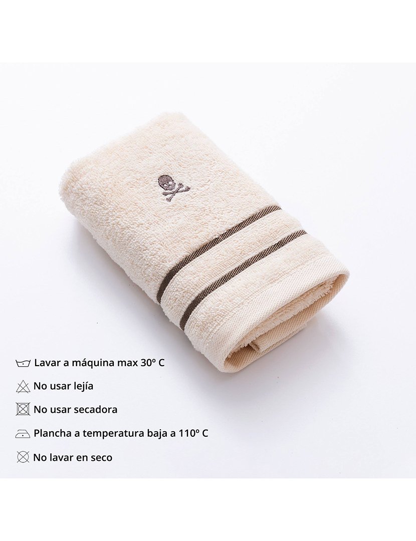 Toalha de Mãos Bege Riscas Castanho 30x50 cm 