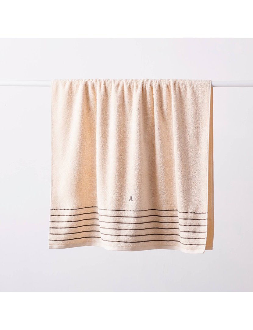 Toalha de Mãos Bege Riscas Castanho 30x50 cm 