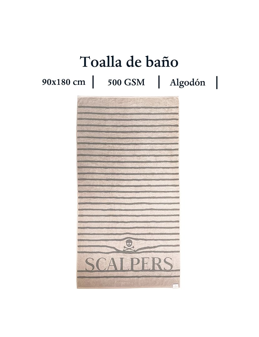 Toalha de Praia 90x180 cm Riscas Bege