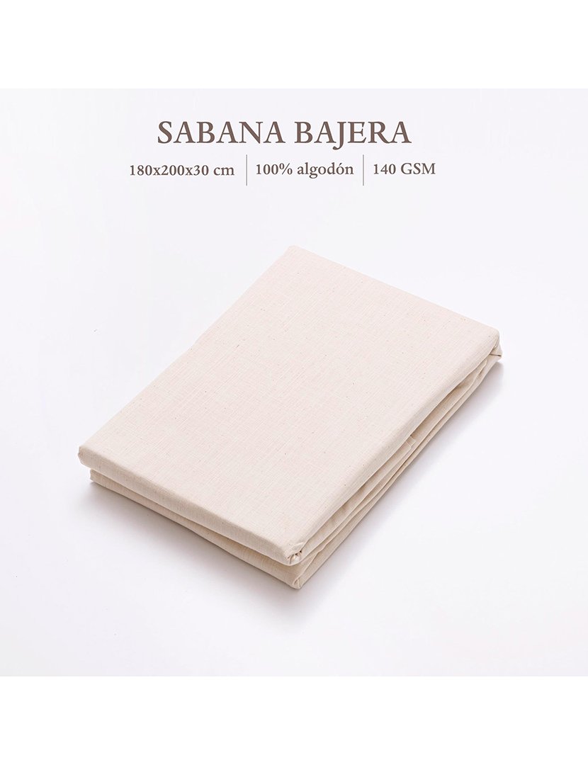 Lençol de Baixo com Elástico ocre 180x200+30 cm cru