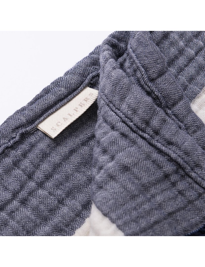 Manta Listrada 140x190 cm Azul Marinho