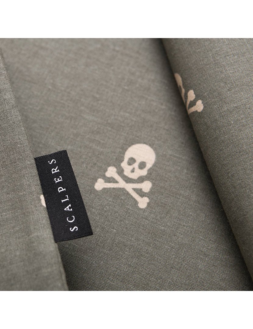 Conjunto Cama - capa de edredon + 2 fronhas para almofadas Verde/Castanho