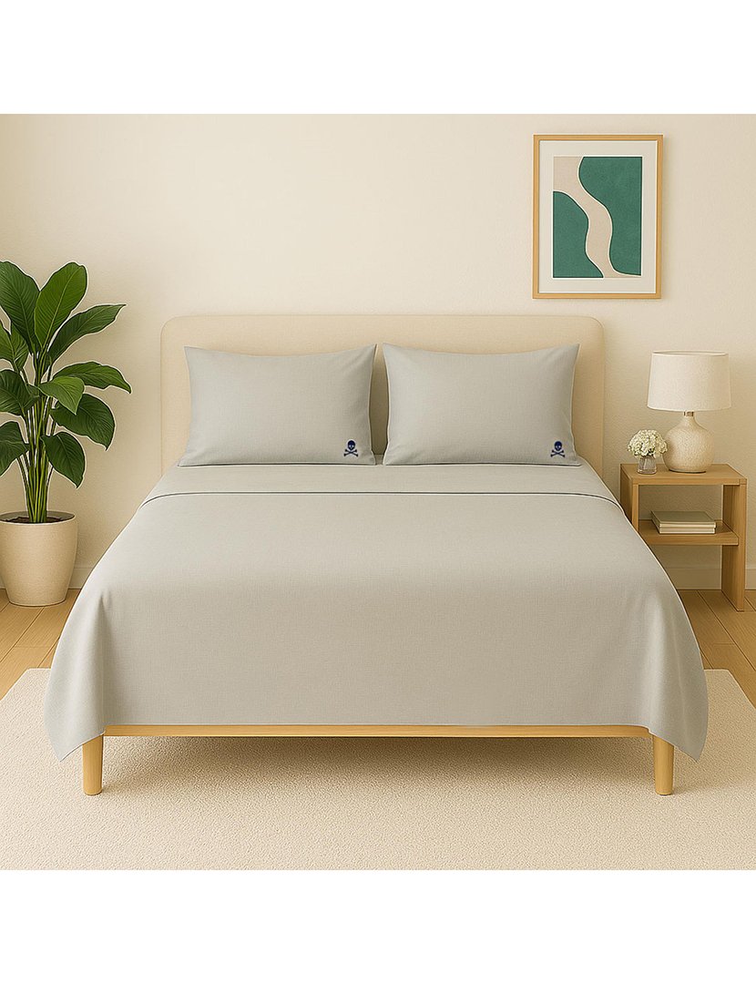 Jogo de Lençóis Cinzento 240x280 cm 