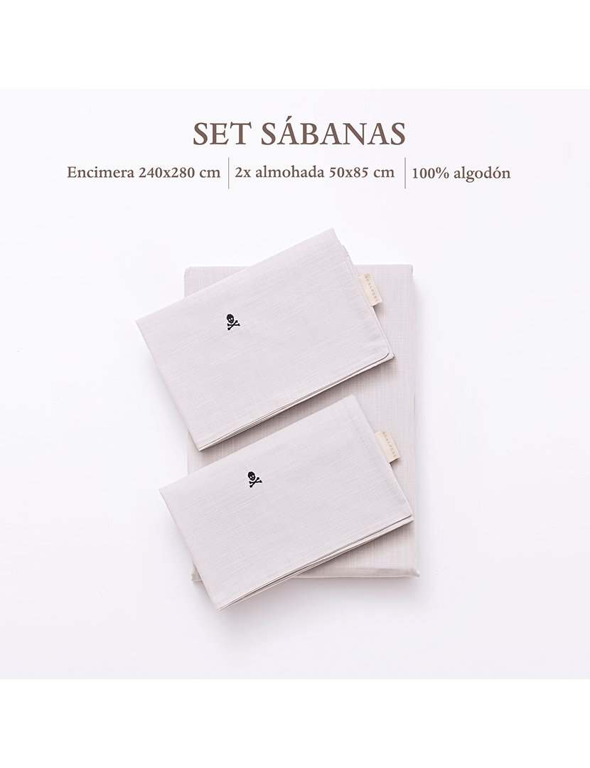 Jogo de Lençóis Cinzento 270x280 cm 