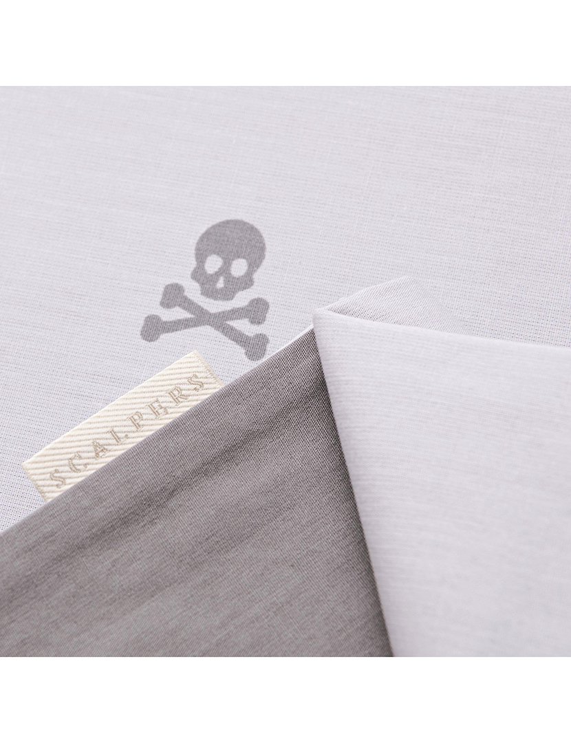 Conjunto Cama 260x240 cm - capa de edredon + 2 fronhas Caveiras Cinzento