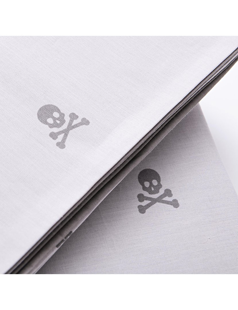 Conjunto Cama 260x240 cm - capa de edredon + 2 fronhas Caveiras Cinzento