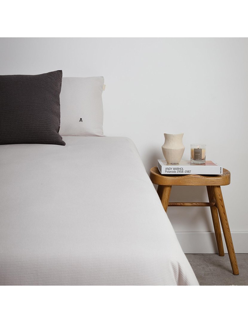 Conjunto Cama Waffle 260x240 cm - capa de edredon + 2 fronhas Cinzento