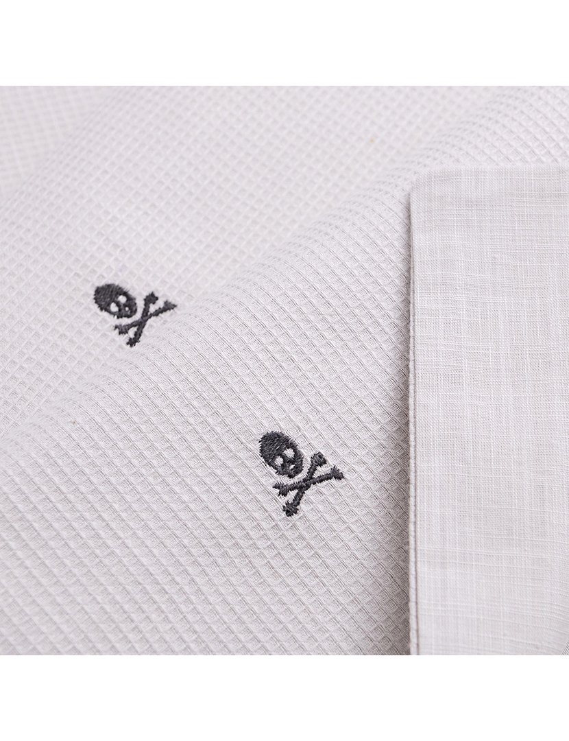 Conjunto Cama Waffle 260x240 cm - capa de edredon + 2 fronhas Cinzento