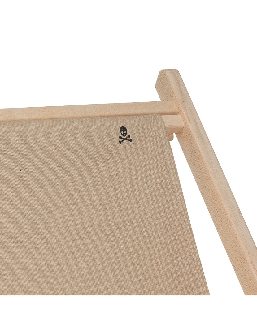 Rede dobrável de madeira de faia sem estrutura de braços sem verniz lona cambistas cor pedra