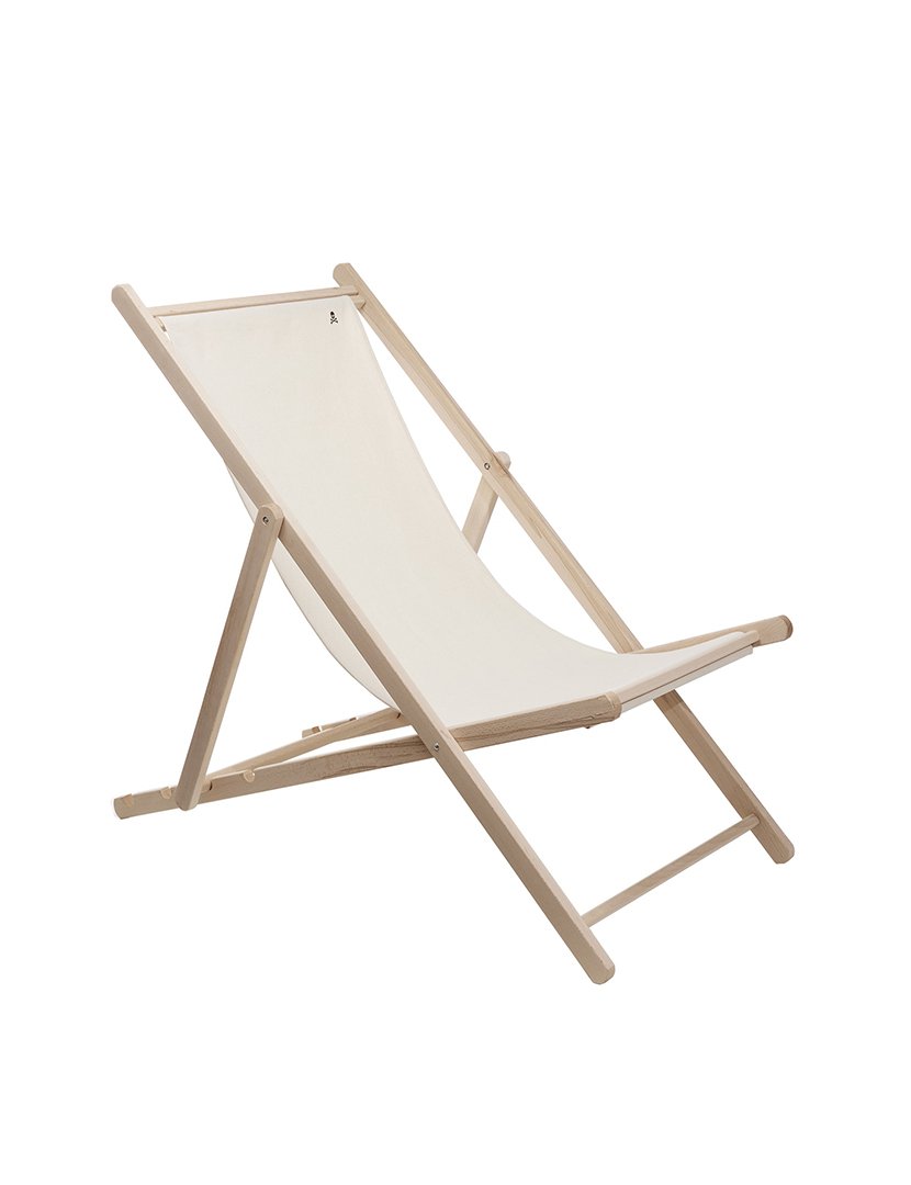 Rede dobrável de madeira de faia sem estrutura de braços sem verniz cambistas de lona crua