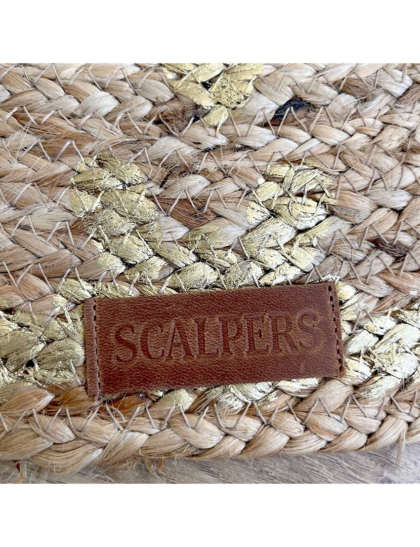 Tapete juta com decorações douradas 115 cm