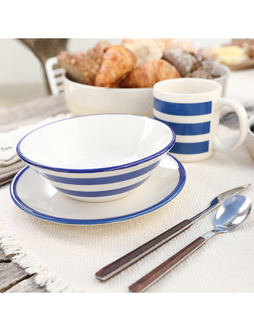 Conjunto 4 canecas listradas 36cl azul