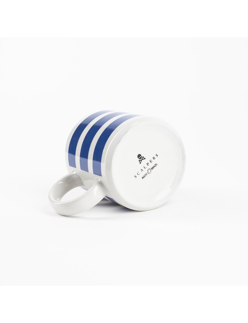 Conjunto 4 canecas listradas 36cl azul