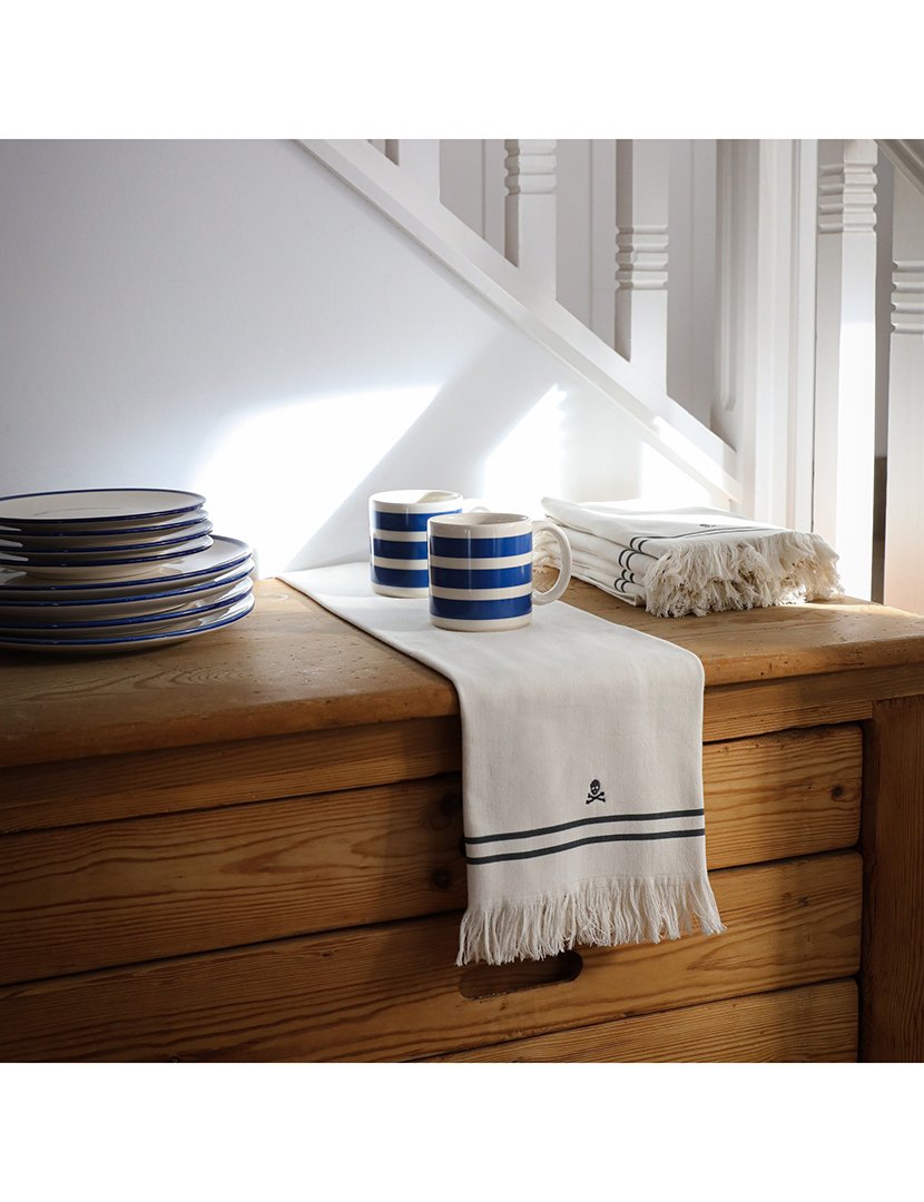 Conjunto 4 canecas listradas 36cl azul