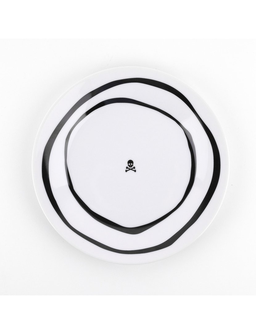 Conjunto Loiça Porcelana 12 peças Preto e Branco 