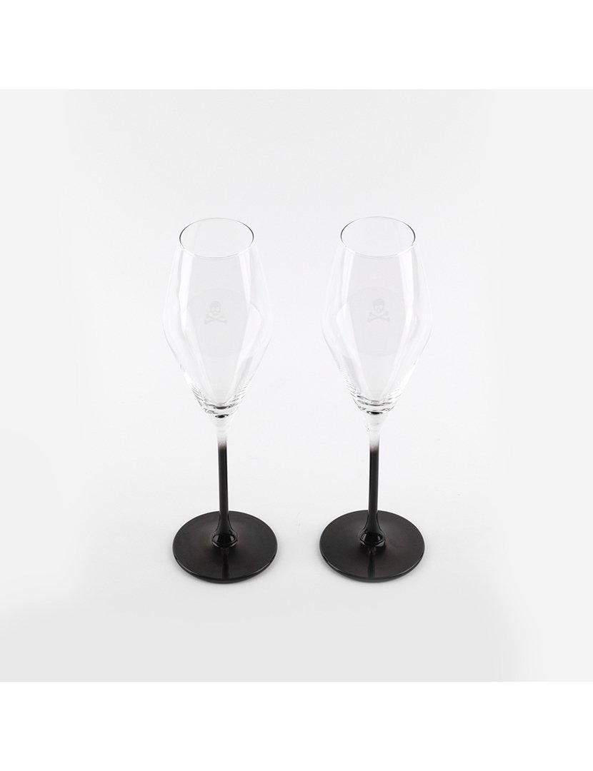 Conjunto de 4 taças champanhe vidro 18,2cl Preto