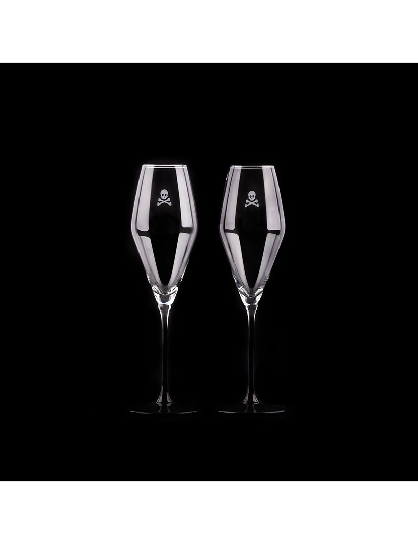 Conjunto de 4 taças champanhe vidro 18,2cl Preto