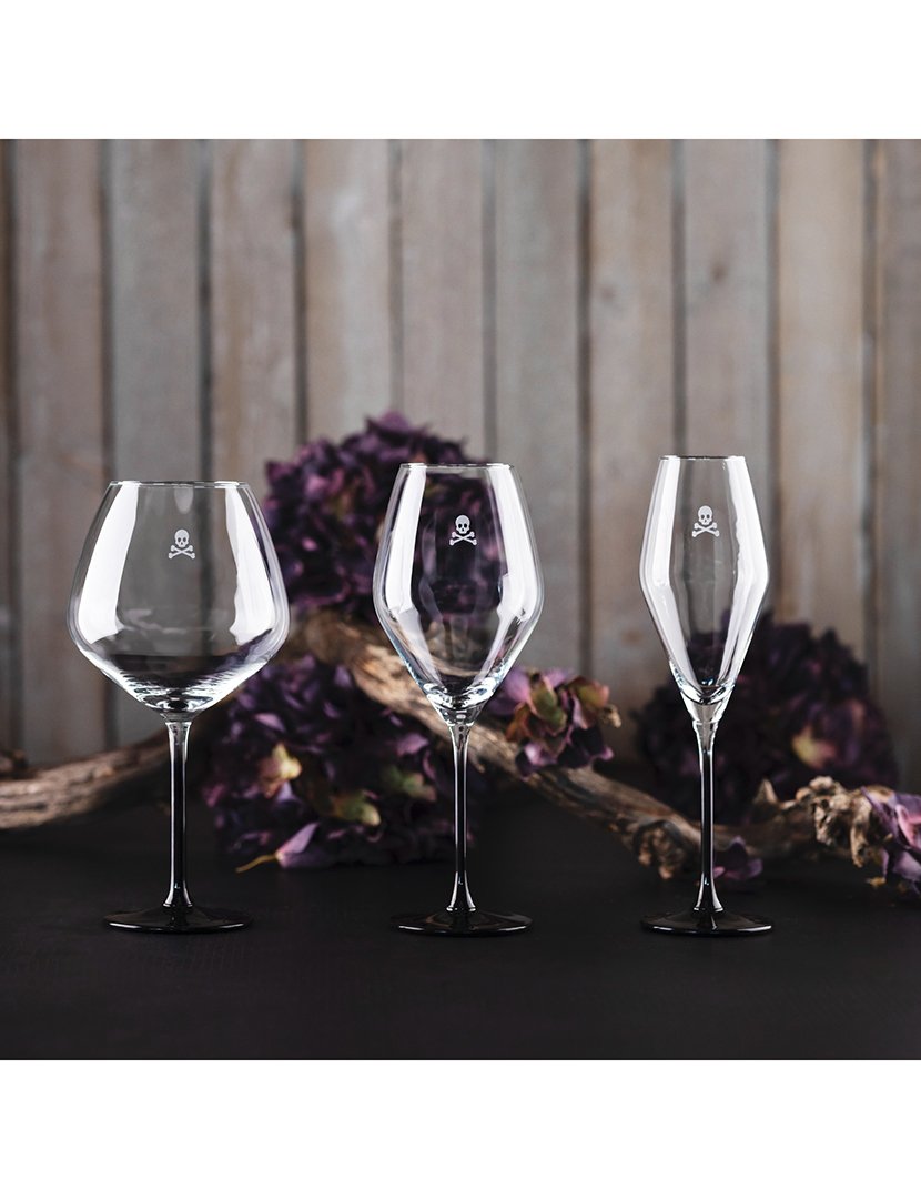 Conjunto de 4 taças champanhe vidro 18,2cl Preto