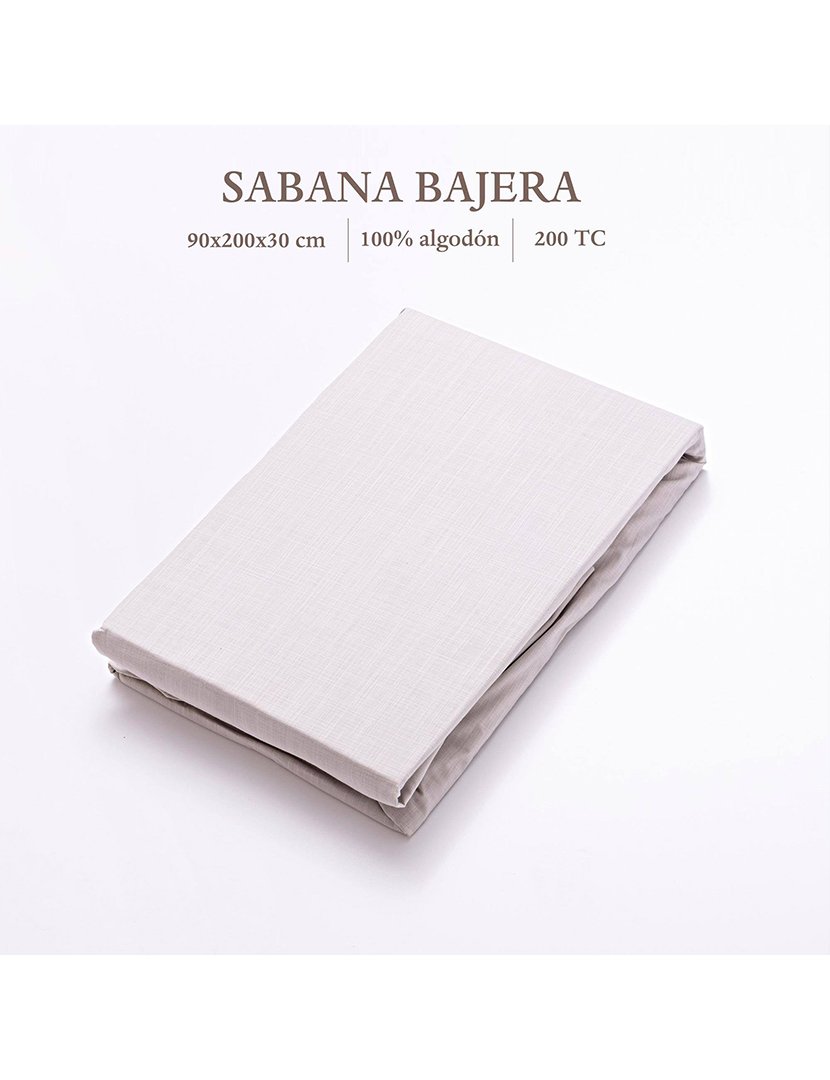 Lençol de Baixo com Elástico 90x200+30 cm Cinzento Claro