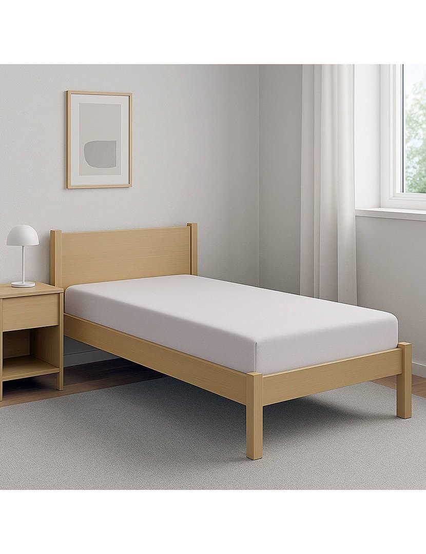 Lençol de Baixo com Elástico 90x200+30 cm Cinzento Claro