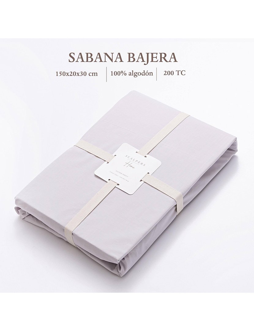 Lençol de Baixo com Elástico 150x200+30 cm Cinzento Claro