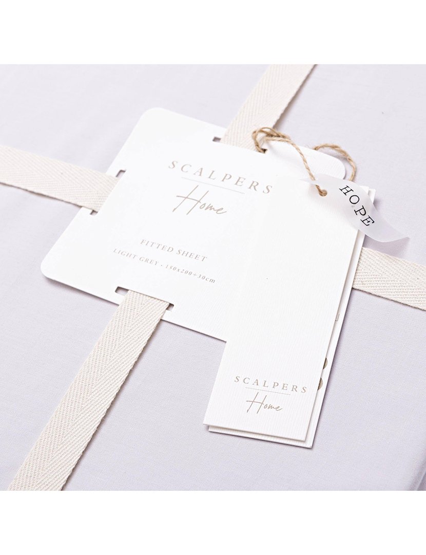 Lençol de Baixo com Elástico 150x200+30 cm Cinzento Claro