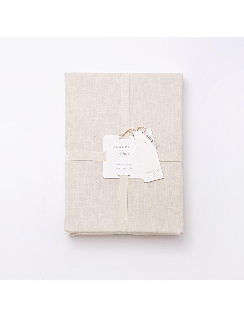 Lençol de Baixo com Elástico Ocre 150x200+30 cm Cru