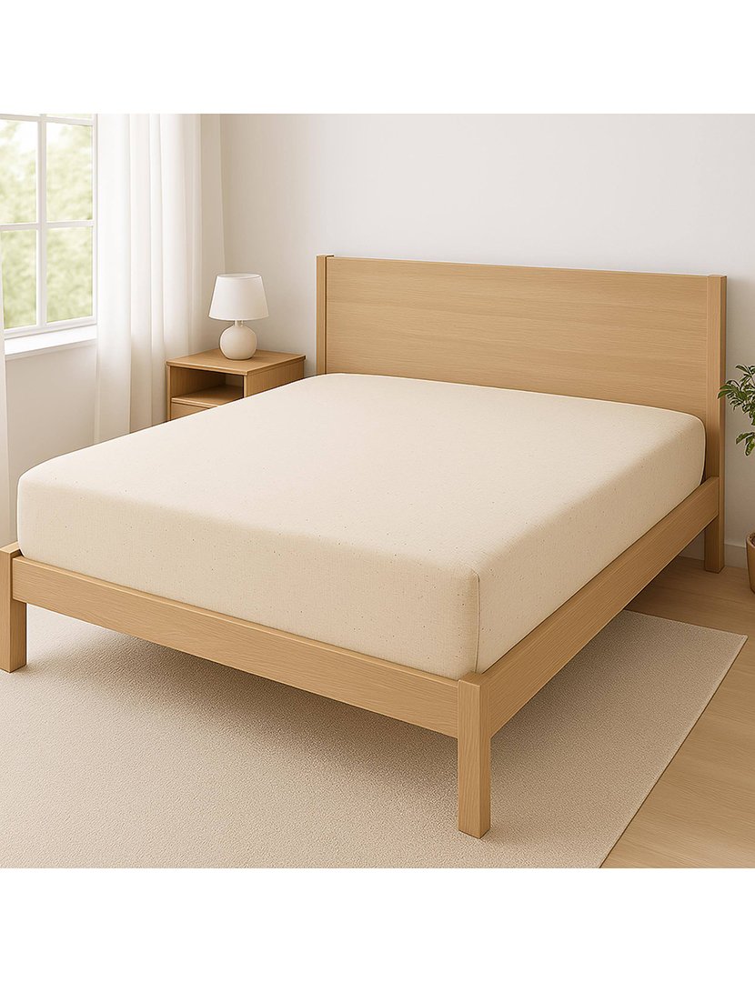 Lençol de Baixo com Elástico Ocre 150x200+30 cm Cru