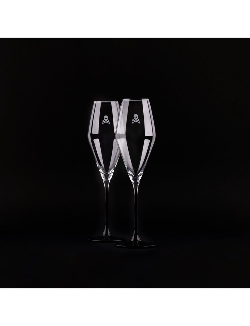 Conjunto 8 taças de champanhe em cristal 18,2cl Preto