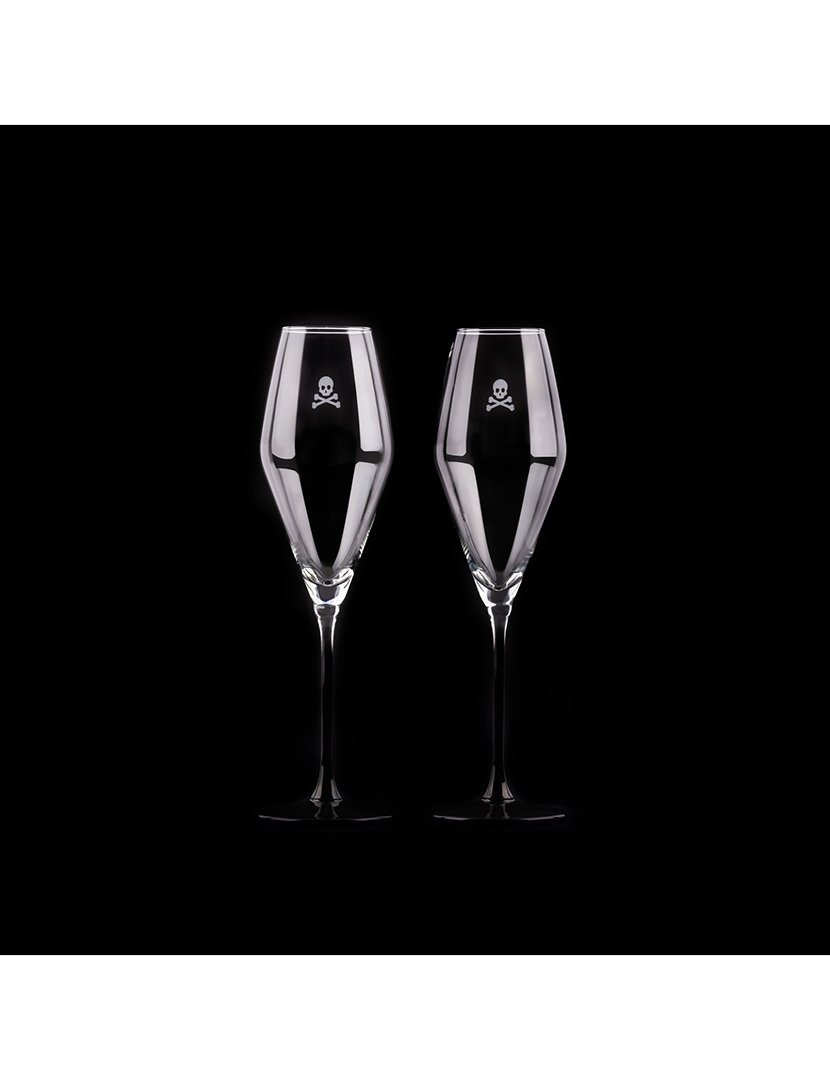 Conjunto 8 taças de champanhe em cristal 18,2cl Preto