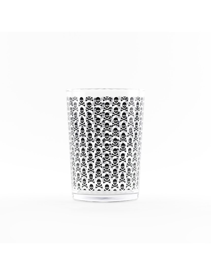 Conjunto 2 copos de sidra com caveiras