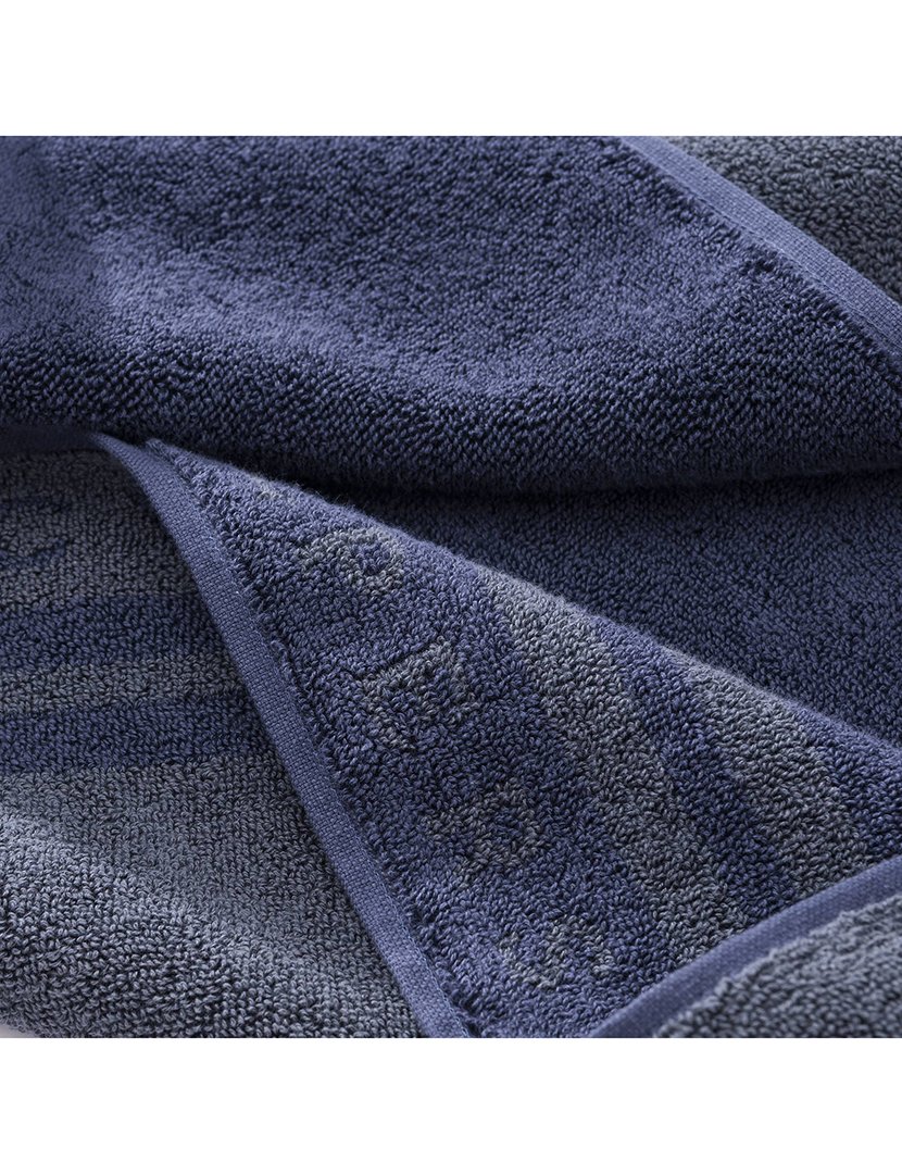 Tapete de banho 50x80 cm Algodão Azul Marinho com Listras