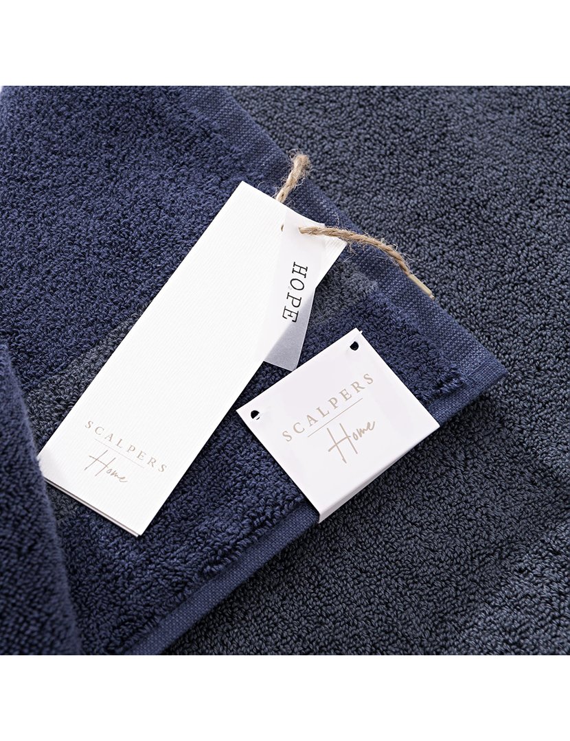 Tapete de banho 50x80 cm Algodão Azul Marinho com Listras