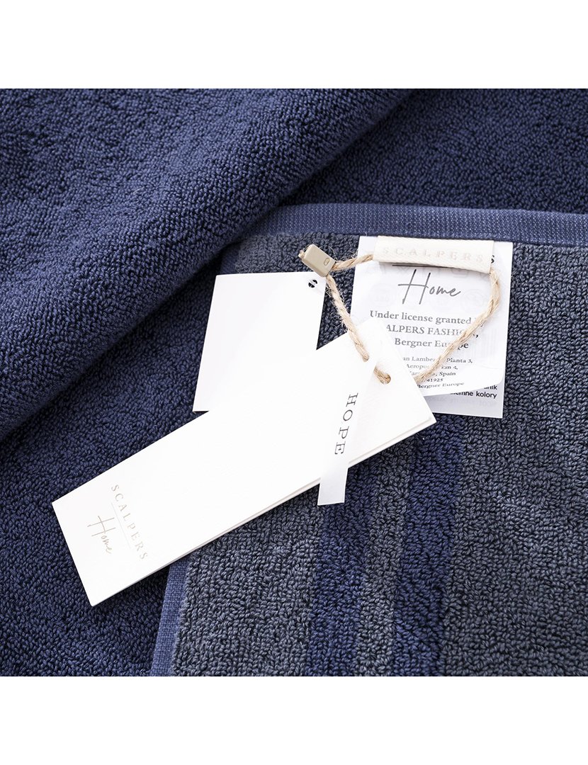 Tapete de banho 50x80 cm Algodão Azul Marinho com Listras