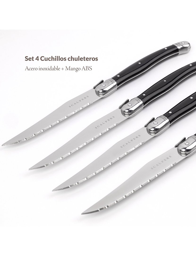 Conjunto 4 facas ergonômicas em aço inoxidável