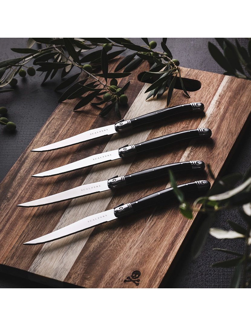 Conjunto 4 facas ergonômicas em aço inoxidável