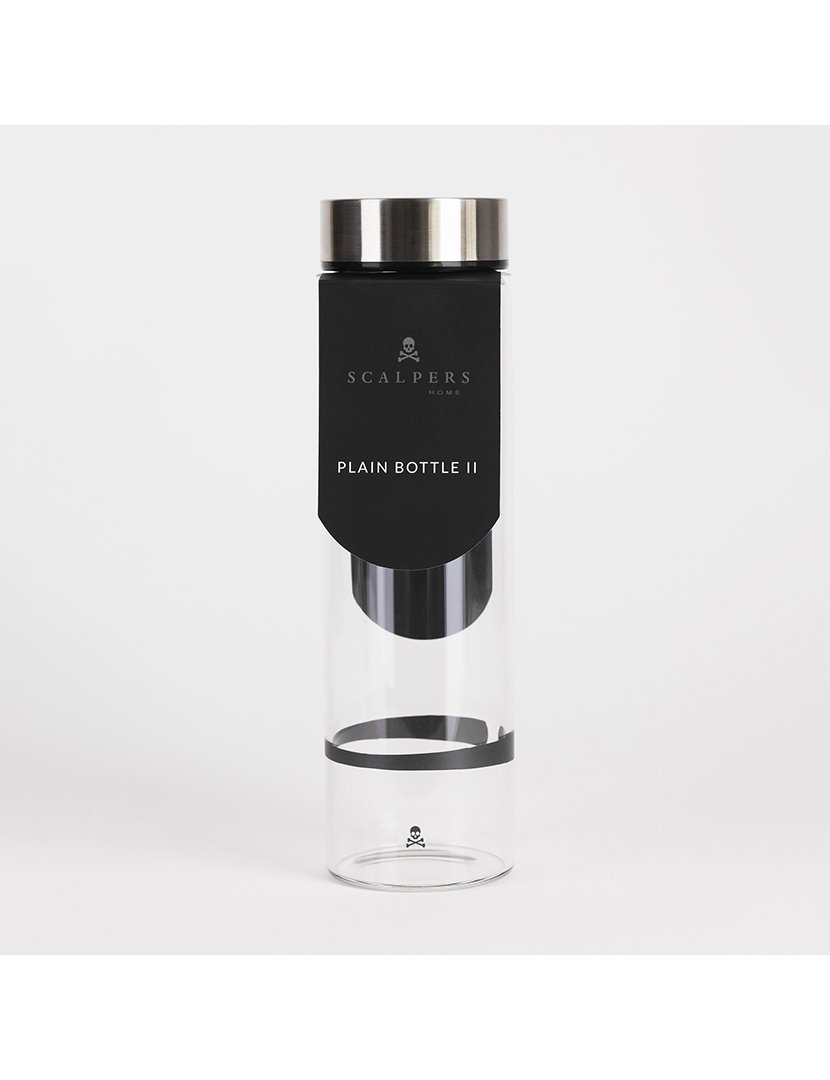 Garrafa água 600ml preta/transparente