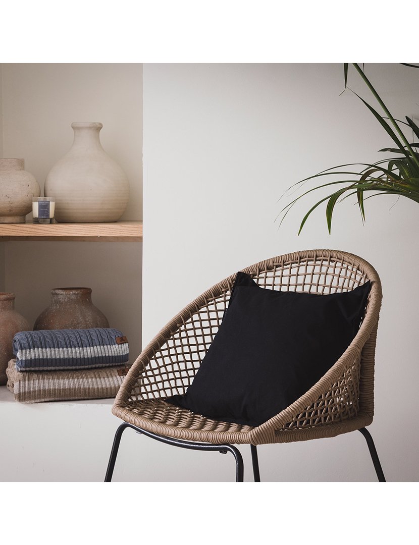 Almofada 45x45cm 100% Algodão em Preto