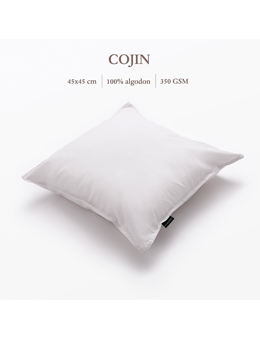 Almofada 45x45cm 100% Algodão em Cinzento Claro