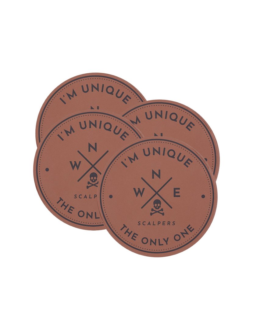 Conjunto 4 bases para copos Castanho ø11cm 