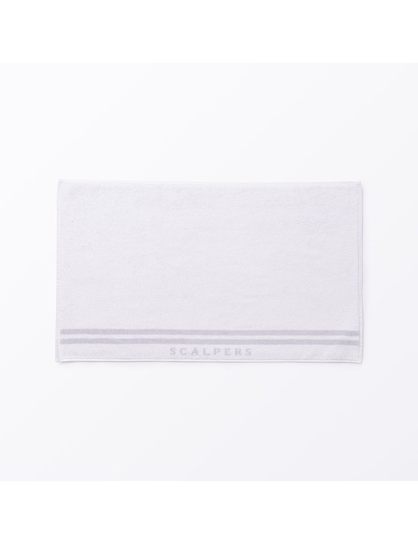 Tapete de Banho Listrado em Algodão 50x80cm Branco