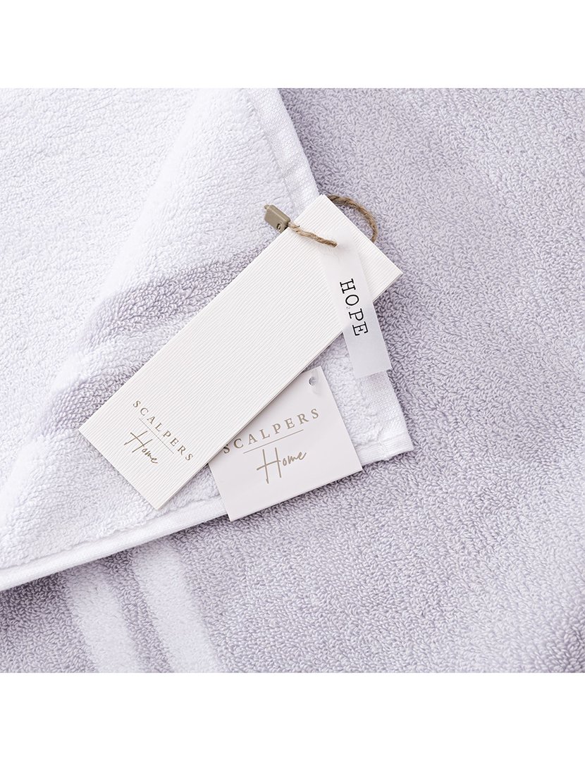 Tapete de Banho Listrado em Algodão 50x80cm Branco